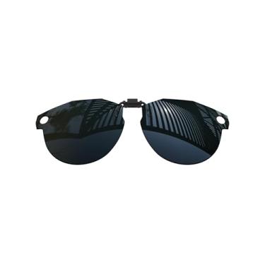 Imagem de MYCOURAG Lentes polarizadas flip-up para óculos de sol Oakley Meta HSTN OW8002 51 mm armação de óculos de sol com proteção UV - preto sólido polarizado