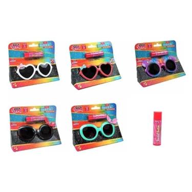 Imagem de Óculos De Sol ROSA Infantil Moda Para Meninas E Protetor Labial