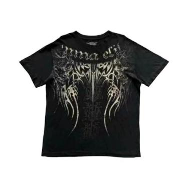 Imagem de Camiseta Masculina De Verão Com Estampa De Caveira E Asa De Anjo, Gola