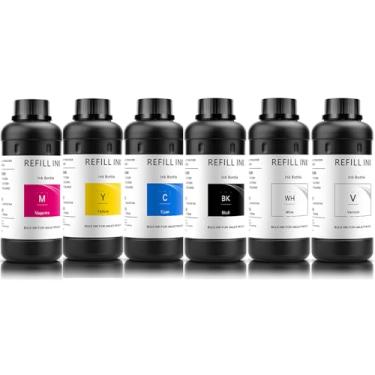 Imagem de Conjunto de 6 frascos de tinta DTF de 500 ml, adequado para impressão DTF, compatível com impressoras de adesivos UV, incluindo XP600 TX800 i3200 i1600 L805 1390 DX5 DX6 DX7 DX10 e outros modelos