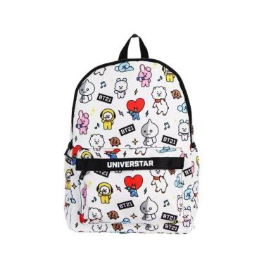 Imagem de Mochila De Costa Escolar Personagens Bt21 - Branca