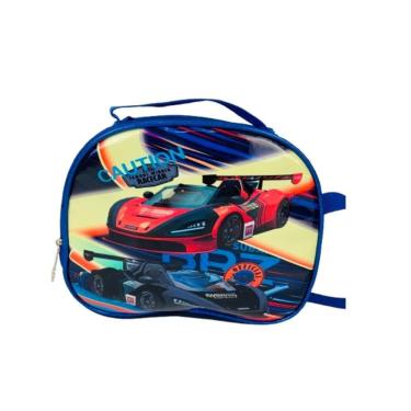 Imagem de Kit Mochila Infantil Meninos Com Rodinhas Carros Escolar Estojo Lancheira Térmica Bolsa Carrinho Impermeavel Completa