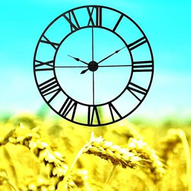 Imagem de U5GAAALPPQ9 Relógios de parede 80 cm, moderno 3D grande retrô preto arte de ferro relógio de parede oco numerais romanos relógios de decoração de casa