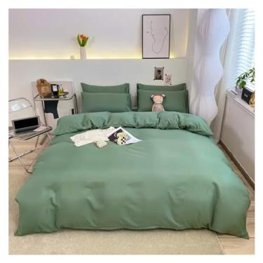 Imagem de Conjunto de capa de edredom de cor amarela sólida, solteiro, Queen, King, microfibra, lençol de cima, fronhas, cama de luxo em uma bolsa (solteiro verde)