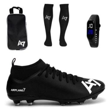 Imagem de Chuteira Botinha De Campo + Meião + Relógio + Porta-Masculino