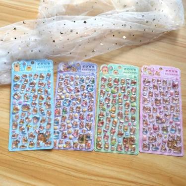 Imagem de Adesivos de animais 3D, decalques fofos de desenho animado, adesivos de animais sólidos adoráveis, para capa de telefone, caderno, scrapbook, capa de telefone faça você mesmo, adesivo de artesanato