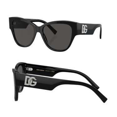 Imagem de DOLCE & GABBANA DG4449 Óculos de sol com logotipo cruzado DG em forma de borboleta com kit de óculos de luxo