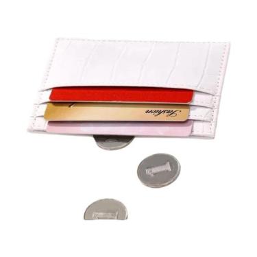 Imagem de Carteira Feminina Slim Minimalista Com Padrão De Crocodilo, Porta-cart