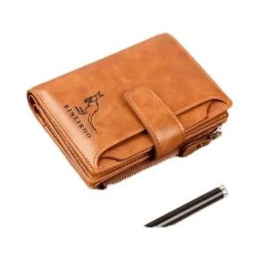 Imagem de Carteira Masculina De Couro Genuíno, Porta-cartões RFID, Bolsa De Moed