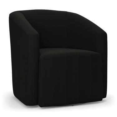 Imagem de Poltrona Decorativa Base Giratória Stella Max Suede Preto D03 - D'Rossi