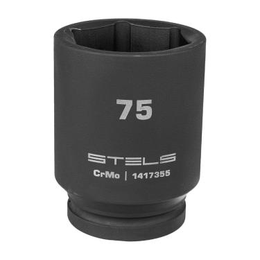 Imagem de Soquete Impacto Longo 75mm Hexagonal Aço Crmo Stels 1417355
