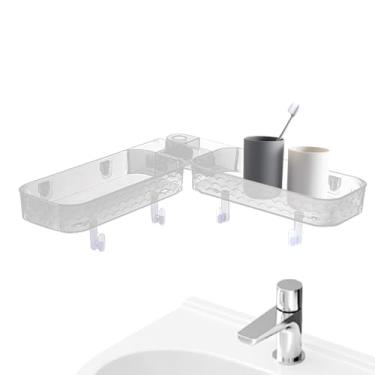 Imagem de Prateleira de canto de banheiro | Suporte de drenagem estável multifuncional - Prateleiras de banheiro montadas na parede, para casa, cozinha, rotina, organização, higiene, conveniência