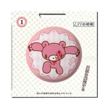 Imagem de Broche Redondo De Urso Rosa Kawaii Em Estilo Anime Para Roupas E Acess