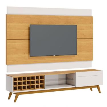 Imagem de Rack Com Painel Classic Ad 2.2 Com Led Nature Com Off White - Imcal Móveis