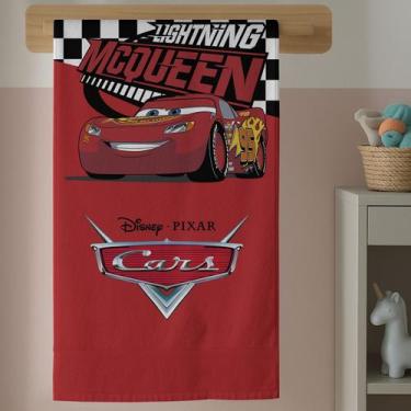 Imagem de Toalha Carros de Corrida Infantil Banho Estampa Desenho Divertida Nata