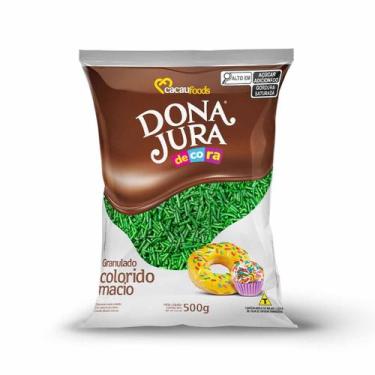 Imagem de Granulado Macio Decorativo Bolos Doces Verde 500g Decora Dona Jura - C