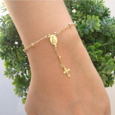 Imagem de Pulseira Estilo Terço Em Banho De Ouro F. 5.7