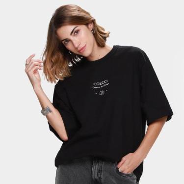 Imagem de Camiseta Colcci Casual Feminina, Preto, EP