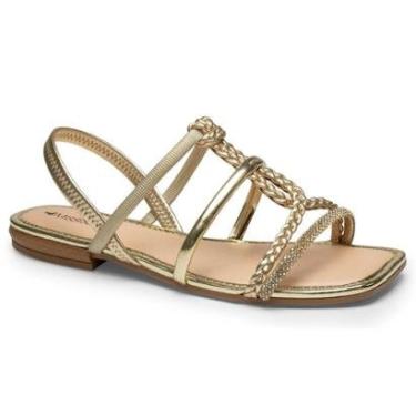 Imagem de Sandália Rasteira Mississipi J0662 Feminino Dourado-Feminino