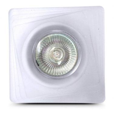 Imagem de Spot Embutir Branco Quadrado Vidro Com Led 4,8w Led Cor Da Lâmpada 4000k