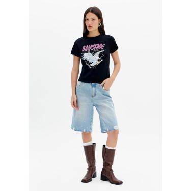 Imagem de Bermuda Jeans Cintura Super Alta Aplicações My Favorite-Feminino