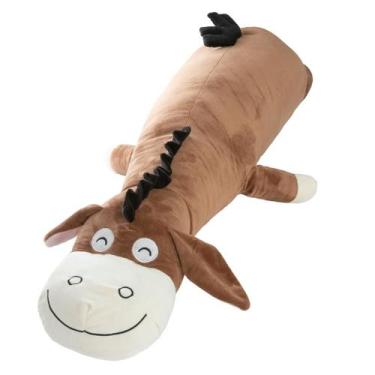 Imagem de Travesseiro Xuxão de Corpo Burro 1,10m Marron Para Abraçar e Dormir Co