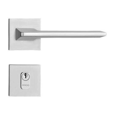 Imagem de Fechadura Porta Externa Pado Sara Escovada Acetinada 55mm Roseta Quadr