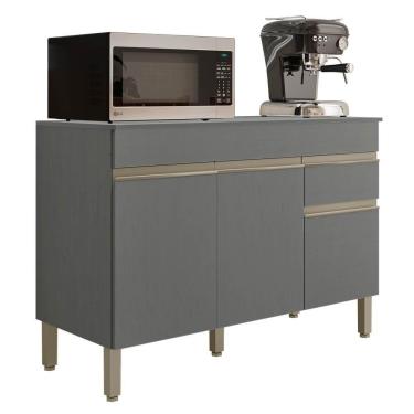 Imagem de Balcão Gabinete Para Pia Com Tampo 120cm Lina K02 Gris - Mpozenato