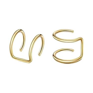 Imagem de Brincos De Pressão Femininos De Aço Inoxidável Com Folha, Sem Furo, Ac