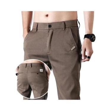 Imagem de Calças Casuais Slim Fit Masculinas De Verão Em Tecido Lyocell Fino E E