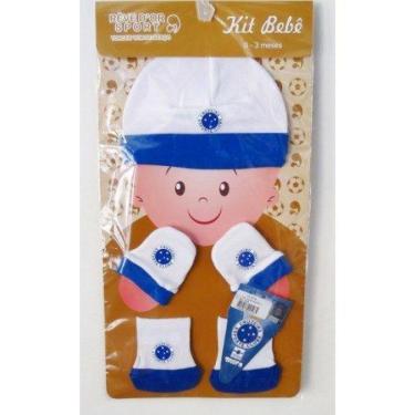 Imagem de Kit Bebê 3 Pçs Cruzeiro Touca Luva e Meia Oficial