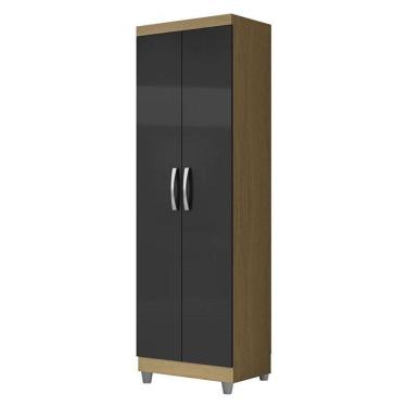 Imagem de Armário Multiuso 2 Portas New 2000192 Atacama Grafite Com Pés Cinza - Aramóveis