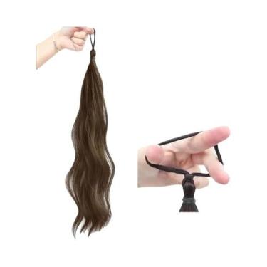 Imagem de Coque De Cabelo Sintético Elástico De 50cm Com Laço, Peruca Rabo De Ca