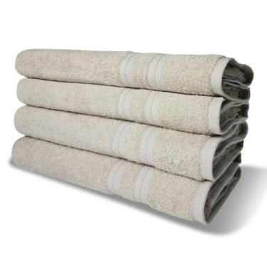 Imagem de Kit Com 4 Toalhas De Banho 430g/m² Grande Grossa 80x150cm Lisboa Bege 