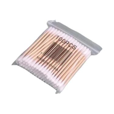 Imagem de Cotonetes De Bambu Com Ponta Dupla 100 300 500PCS Para Limpeza De Nari