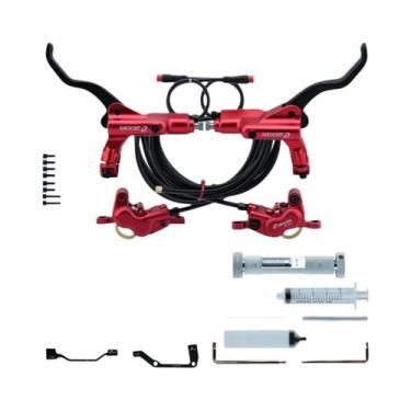 Imagem de Freio Hidráulico De Disco De 4 Pistões HB-876E Preto E Vermelho 160 18