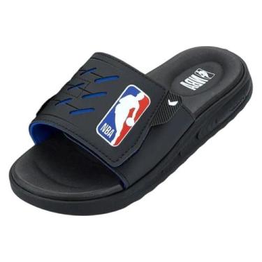 Imagem de Chinelo Masculino Conforto Dia a Dia Slide Soft Nba Rider, Preto, Azul