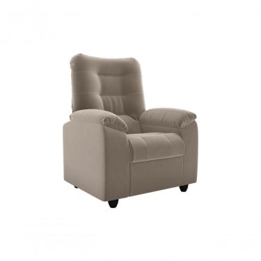Imagem de Poltrona Reclinável Onix 1 Lugar Veludo Apoio Para Pés Marrom Matrix