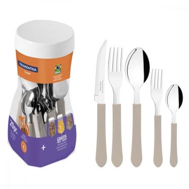 Imagem de Faqueiro Tramontina Leme Cinza 20 Peças