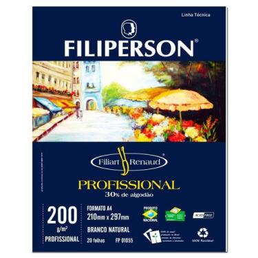 Imagem de Bloco Profissional A4 Filiperson 200g Renaud 20 Folhas