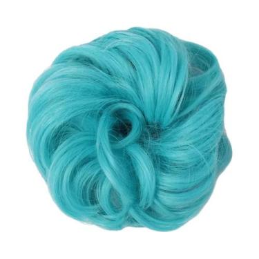 Imagem de Peruca De Coque Desgrenhado Volumoso Com Faixa De Cabelo Cacheado De S