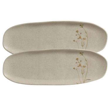 Imagem de Conjunto com 02 Travessas Oval Rasa Grande 36x13 cm Campestre Porto Brasil