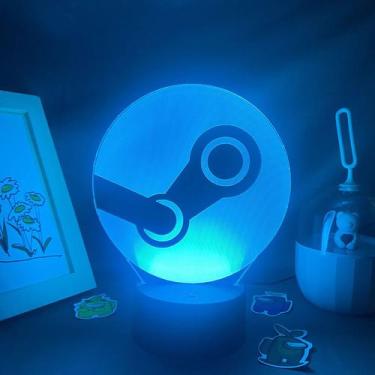 Imagem de Plataforma de jogos de acrílico 3D Night Light Steam para dormitório -