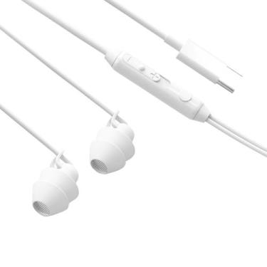 Imagem de Fones de ouvido intra-auriculares com fio Sleep Ear Buds brancos com m