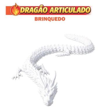 Imagem de Dragão Articulado Flexível 30cm  Brinquedo 3D com Cores Incríveis - - 