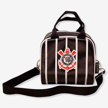 Imagem de Lancheira Térmica Zonacriativa Corinthians em Tecido Sintético 18,5x21,5x19,5 Preto Uni...