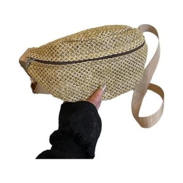 Imagem de Bolsa De Cintura De Imitação De Palha Trançada, Bolsa Transversal, Bol