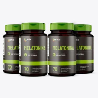 Imagem de Kit 4x - Melatonina - 70 cápsulas - Omix