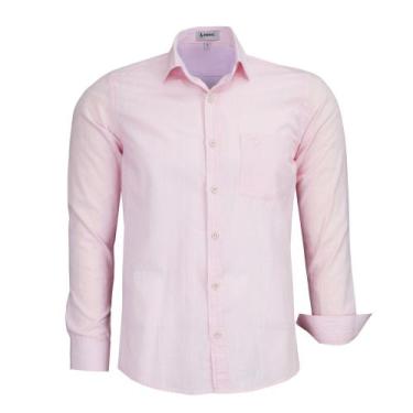 Imagem de Camisa Social Amil Masculina Manga Longa Comfort Com Bolso 100% Algodã