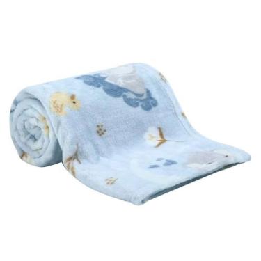 Imagem de Cobertor Bebê Estampado Macio Antialérgico Camesa Microfibra, Azul